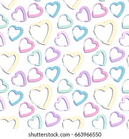 Seamless background hearts. Vector illustration.