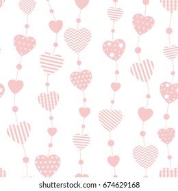 Seamless background hearts. Vector illustration.
