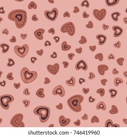 Seamless background with hearts. Vector illustration pattern. Hand drawn hearts. Design for valentine and wedding