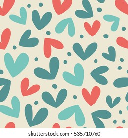 Seamless background with hearts. Vintage style.