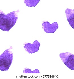 seamless background with hearts. watercolor pattern