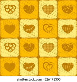 Seamless background with hearts for your design