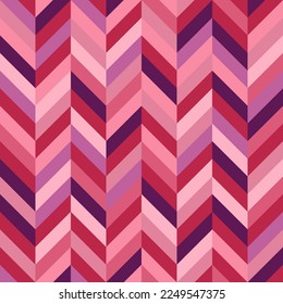 Seamless background with herringbone pattern. Trend color of the year 2023 Viva Magenta. Design texture elements for banners, covers, posters, backdrops, walls. Vector illustration.