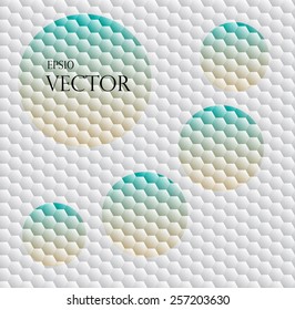 Seamless background with hex grid and four rounds for your text.