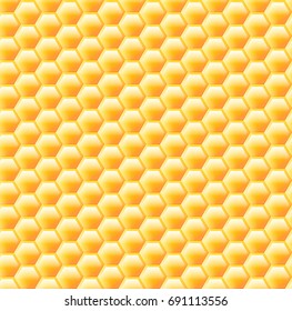 Seamless background of hexagonal honeycombs. Vector pattern