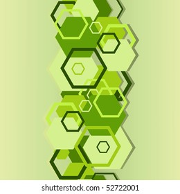 Seamless a background with hexagons in green colour