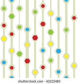 Seamless background with hexagons and lines