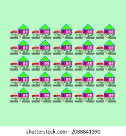 seamless background with home and car, suitable for backgrounds, wallpapers, websites, crafts,