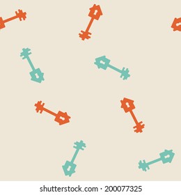 seamless background, home, house, building, key