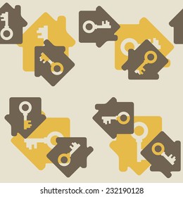 seamless background, home, house, building, key