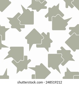 seamless background, home, house, building, speech, bubble, cloud