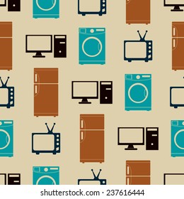 Seamless background with home technics
