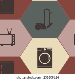 Seamless background with home technics