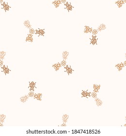 Seamless background honeybee gender neutral pattern. Whimsical minimal earthy 2 tone color. kids nursery wallpaper or boho cartoon insect fashion all over print. 