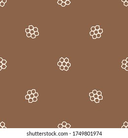 Seamless background honeycomb gender neutral baby pattern. Simple whimsical minimal earthy 2 tone color. Kids nursery wallpaper or boho woodland nature fashion all over print.