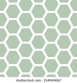 Seamless background with honeycomb geometric pattern or hexagon white light green