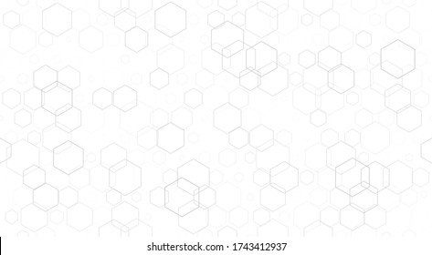 Seamless background of honeycombs. Vector illustration. Gray honeycombs