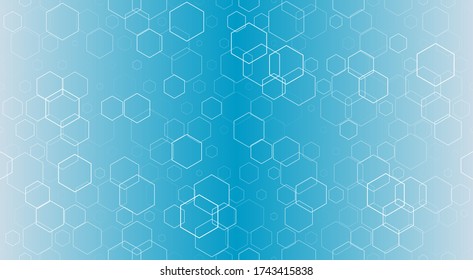 Seamless background of honeycombs. Vector illustration. Blue honeycombs. Gradient