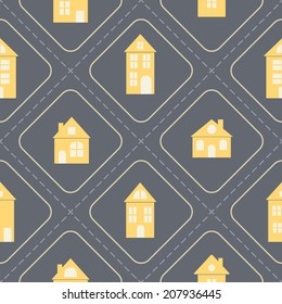 Seamless background with houses