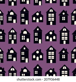 Seamless background with houses