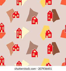 Seamless background with houses