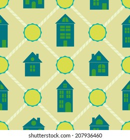 Seamless background with houses