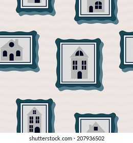 Seamless background with houses