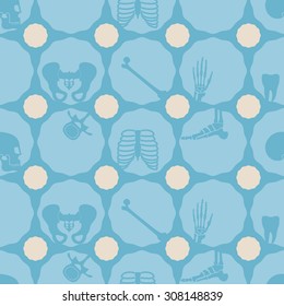 Seamless background with human bones  for your design