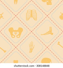 Seamless background with human bones  for your design