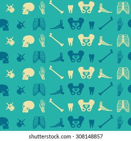 Seamless background with human bones  for your design