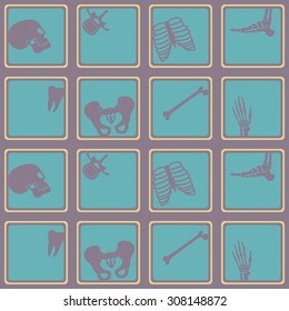 Seamless background with human bones  for your design