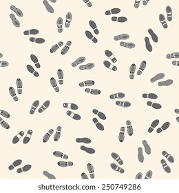 Seamless background with human footprints