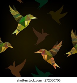 Seamless background hummingbird  Vector