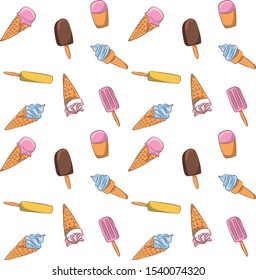 Seamless background with ice cream. 
