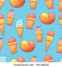 Seamless Background with ice cream