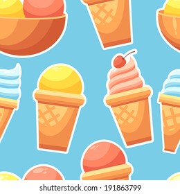 Seamless background with ice cream