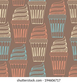 Seamless Background with ice cream