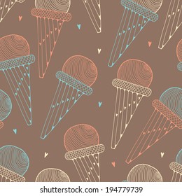 Seamless Background with ice cream