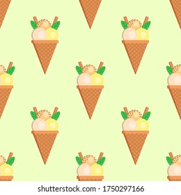 Fondo de helado sin foco. Ilustración vectorial.