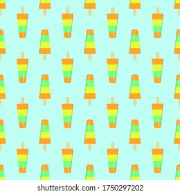 Seamless background of ice cream. Vector illustration.