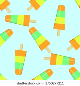 Seamless background of ice cream. Vector illustration.