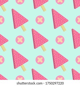 Seamless background of ice cream. Vector illustration.