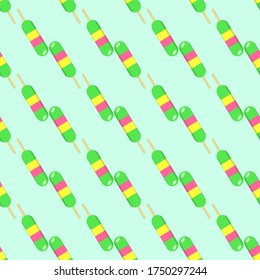 Seamless background of ice cream. Vector illustration.