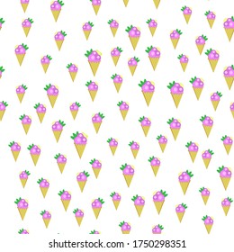 Seamless background of ice cream. Vector illustration.