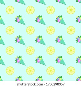 Seamless background of ice cream. Vector illustration.