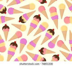 seamless background with ice cream in vector format very easy to edit, individual objects