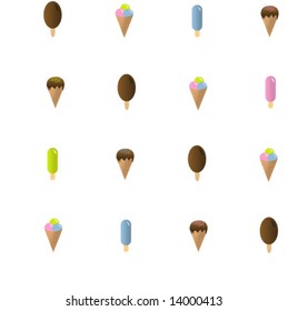 seamless background with ice-creams