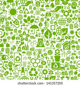 Seamless background of the icons of ecology and environment in vector format. Eco concept