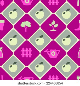 seamless background with icons of Horticulture