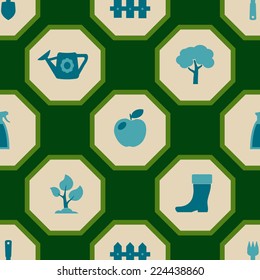 seamless background with icons of Horticulture